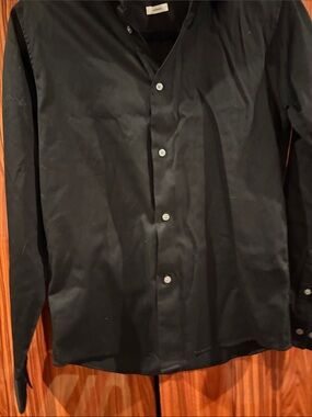 Men's Black Dress Shirt - Classic Long Sleeve Button-Up size kids 14
